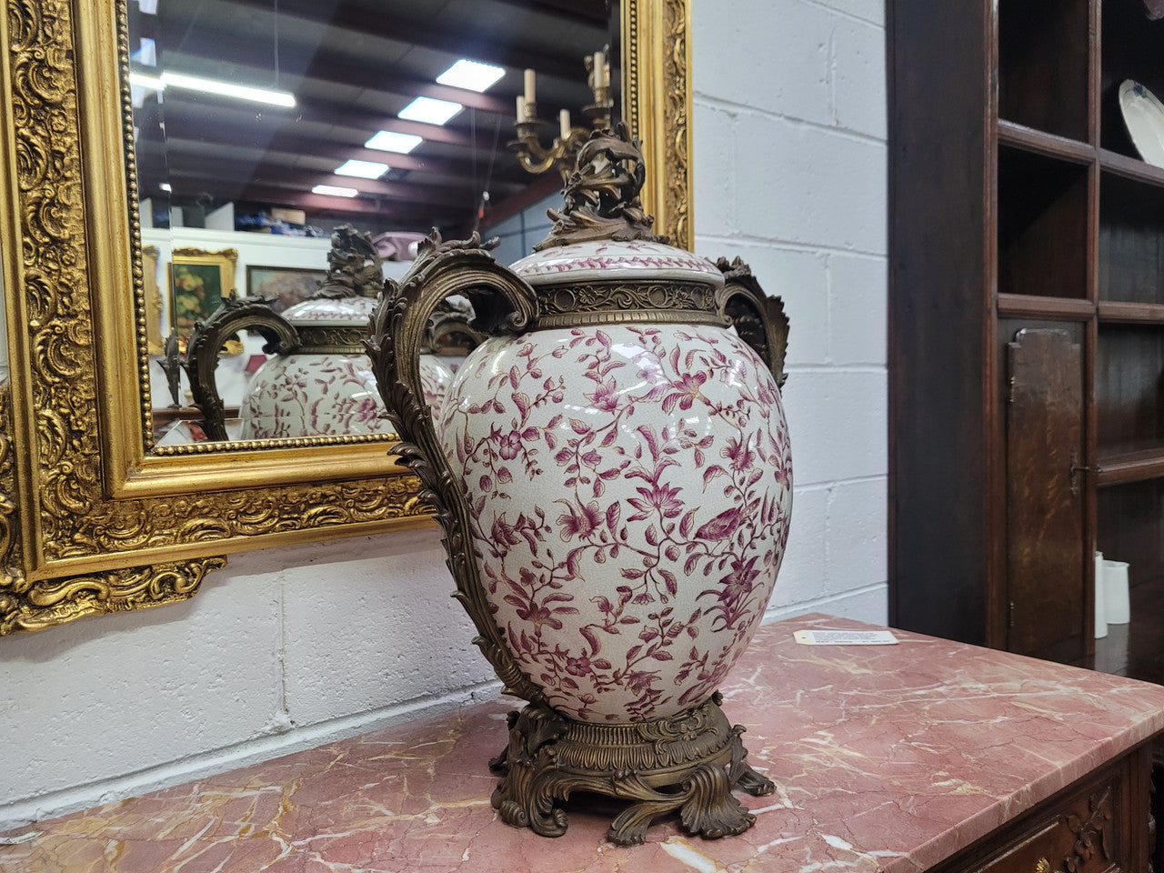 Large Attractive Ceramic Ornamental Lidded Jar with Stunning Ormolu Features