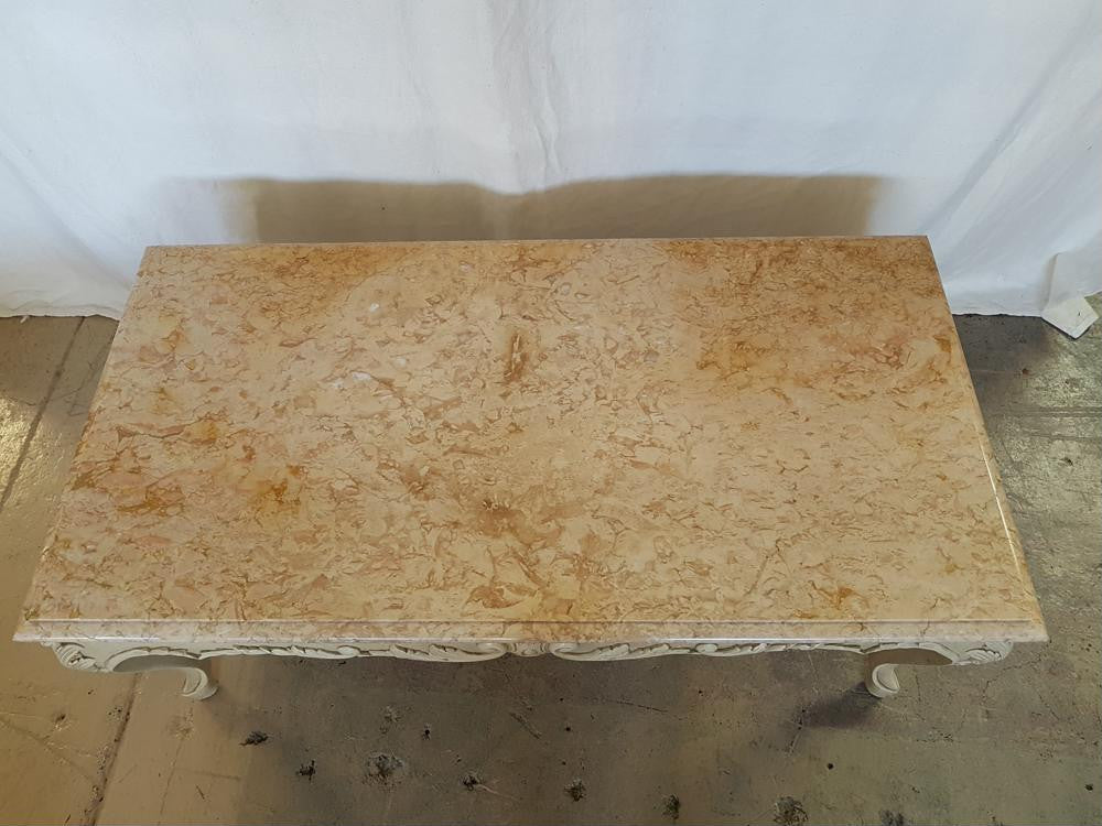 French Painted Marble Top Coffee Table | Antique & Vintage | Moonee Ponds Antiques | Australia Wide Delivery