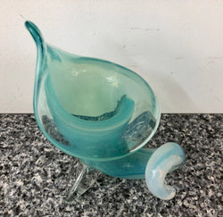 Murano Blue Glass Cornucopia Vase | Antique & Vintage | Moonee Ponds Antiques | Australia Wide Delivery