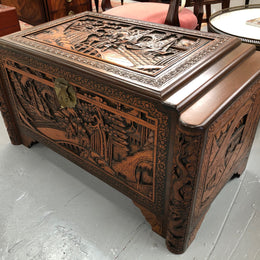 Beautiful carved Camphor wood Chest