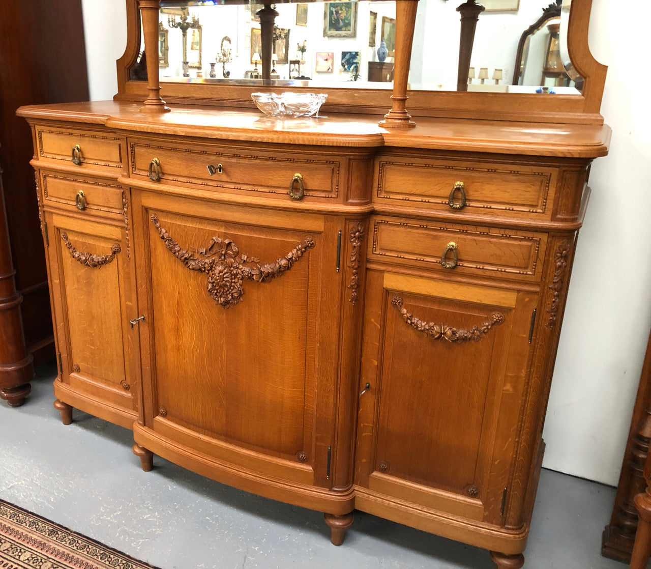 Beautiful French Oak Louis XVI Style Carved Buffet | Antique & Vintage | Moonee Ponds Antiques | Australia Wide Delivery