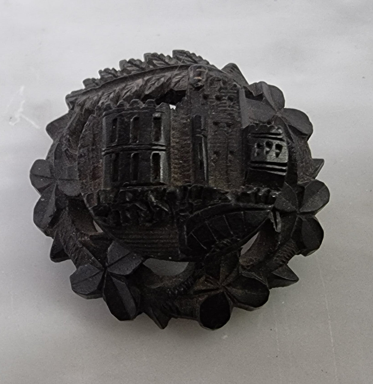 Victorian Whitby Jet Mourning Brooch