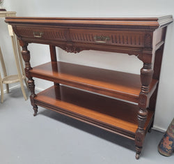Two Tier Mahogany Dumb Waiter Two Drawers | Antique & Vintage | Moonee Ponds Antiques | Australia Wide Delivery