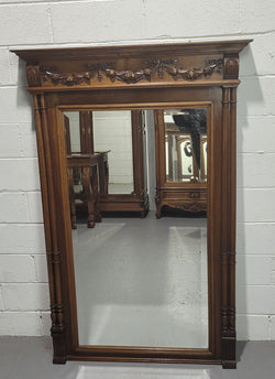 Nicely Carved Walnut Mantle Mirror | Antique & Vintage | Moonee Ponds Antiques | Australia Wide Delivery