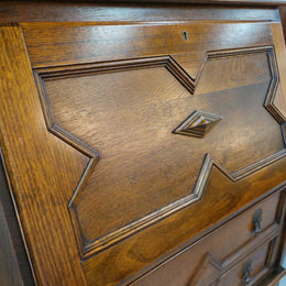 Oak Tudor Style Drop-down Bureau
