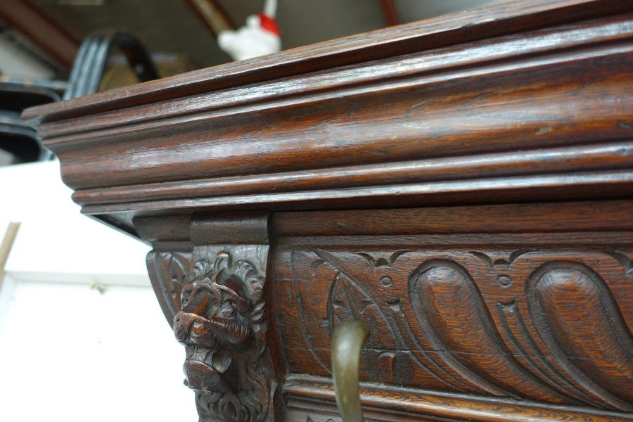 19th Century French Oak Coat Rack