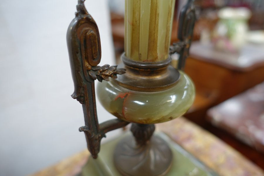 French Gilt Onyx Clock Set