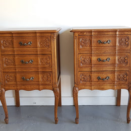 Pair Of French Provincial Oak Chest Bedsides