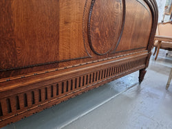 Elegant Louis XVI Style French Oak Queen Size Bed & Matching Marble Top Bedsides | Antique & Vintage | Moonee Ponds Antiques | Australia Wide Delivery