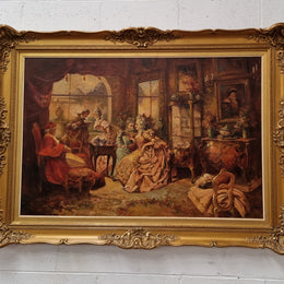 Beautifully framed oil on canvas, sourced in France is this stunning painting in an ornate decorative frame and in good condition.