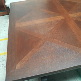 French Oak Spanish Style Parquetry Top Extension Table