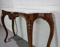 Elegant Walnut French Louis XV Style Marble Top Console Table | Antique & Vintage | Moonee Ponds Antiques | Australia Wide Delivery