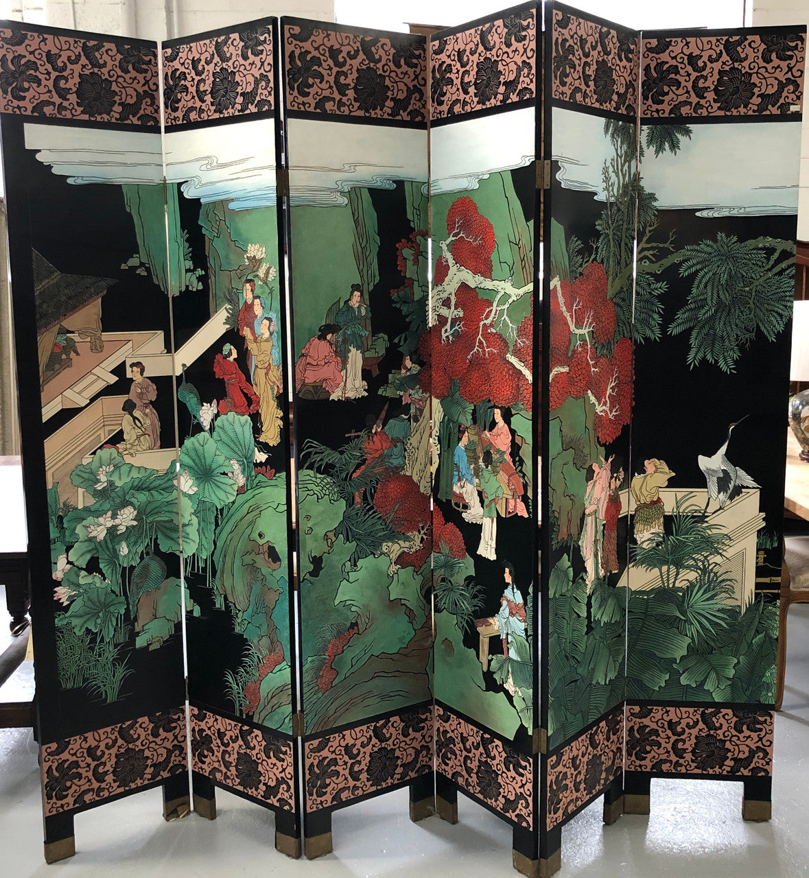 Vintage Vibrant Chinese Room Divider | Antique & Vintage | Moonee Ponds Antiques | Australia Wide Delivery