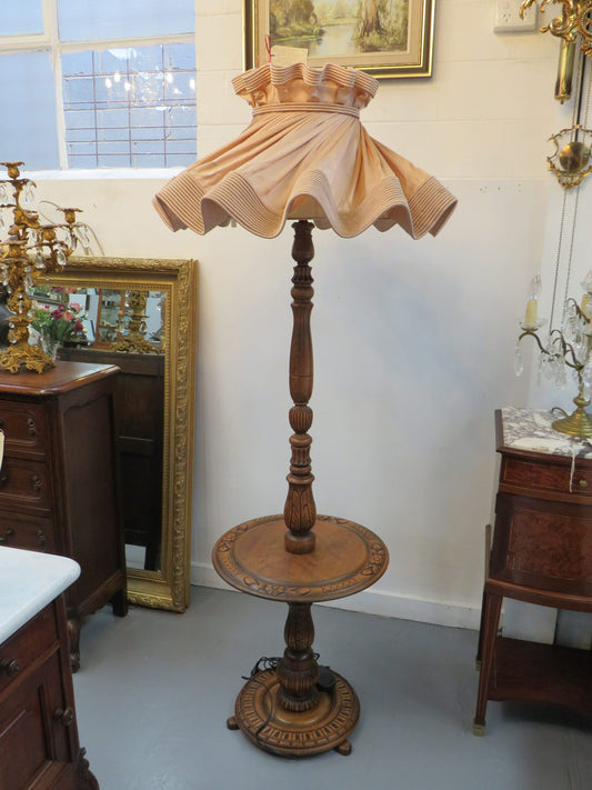 French Oak and Cherrywood Standard Lamp