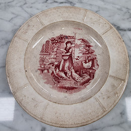 Pink & Cream Staffordshire Childs Plate