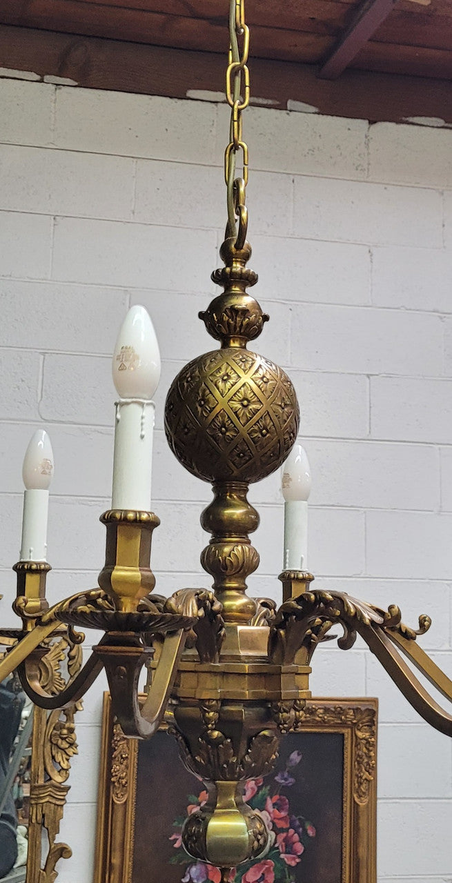 Stunning Six Arm French Bronze Chandelier | Antique & Vintage | Moonee Ponds Antiques | Australia Wide Delivery