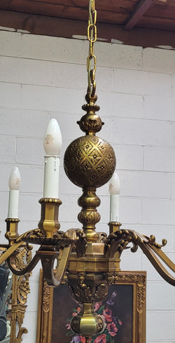 Stunning Six Arm French Bronze Chandelier | Antique & Vintage | Moonee Ponds Antiques | Australia Wide Delivery