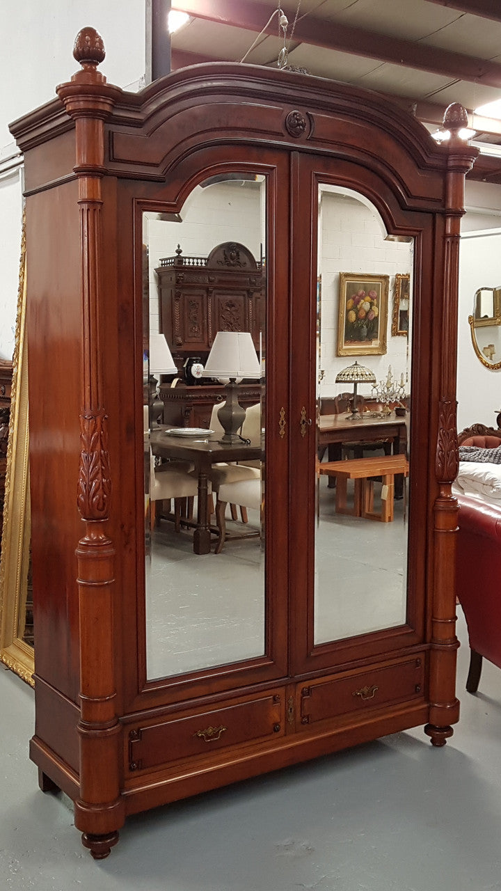 Antique French Henry II Style Mahogany Armoire