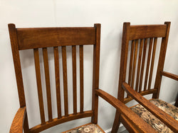 Pair Of Upholstered Arts And Crafts Carver Chairs | Antique & Vintage | Moonee Ponds Antiques | Australia Wide Delivery
