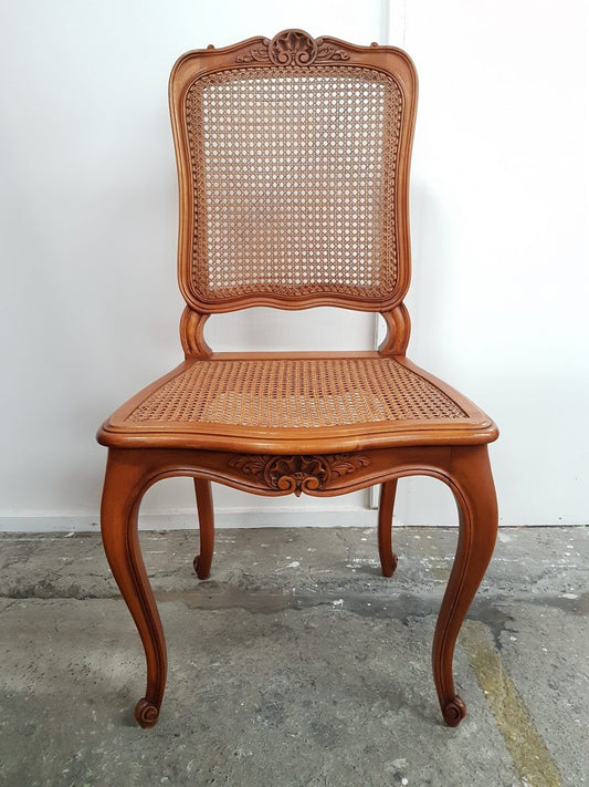 Set of Six French Cherry wood Dining Chairs