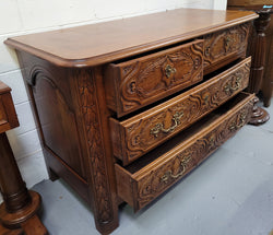 French Cherrywood Louis XIV Style Wooden Topped Chest of Four Drawers | Antique & Vintage | Moonee Ponds Antiques | Australia Wide Delivery