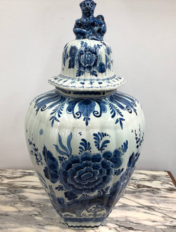 Stunning Dutch Delftware lidded vase | Antique & Vintage | Moonee Ponds Antiques | Australia Wide Delivery
