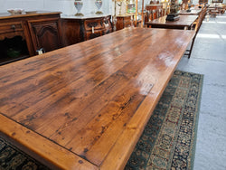 Reclaimed Pine & Oregon Stretcher Base Dining Table | Antique & Vintage | Moonee Ponds Antiques | Australia Wide Delivery