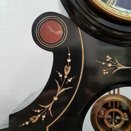 French Black Marble Three Piece Clock Set