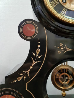 French Black Marble Three Piece Clock Set | Antique & Vintage | Moonee Ponds Antiques | Australia Wide Delivery