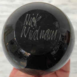 Nick Wirdnam Round Black & Gold Art Glass Scent Bottle
