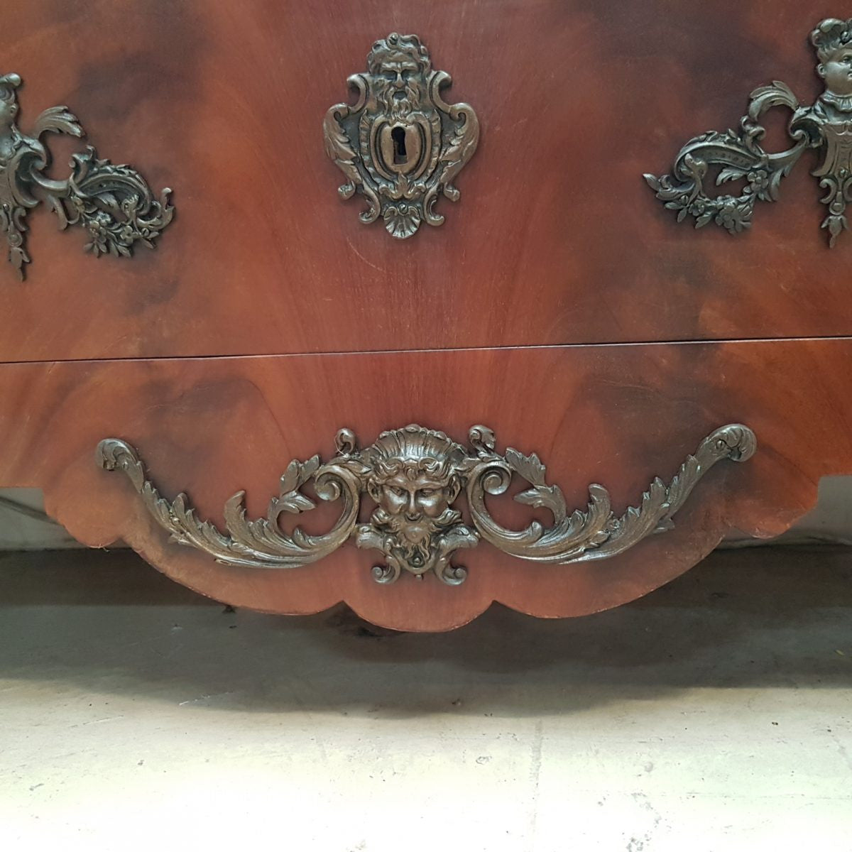 A Grand French Louis XV Style Flame Mahogany Commode | Antique & Vintage | Moonee Ponds Antiques | Australia Wide Delivery