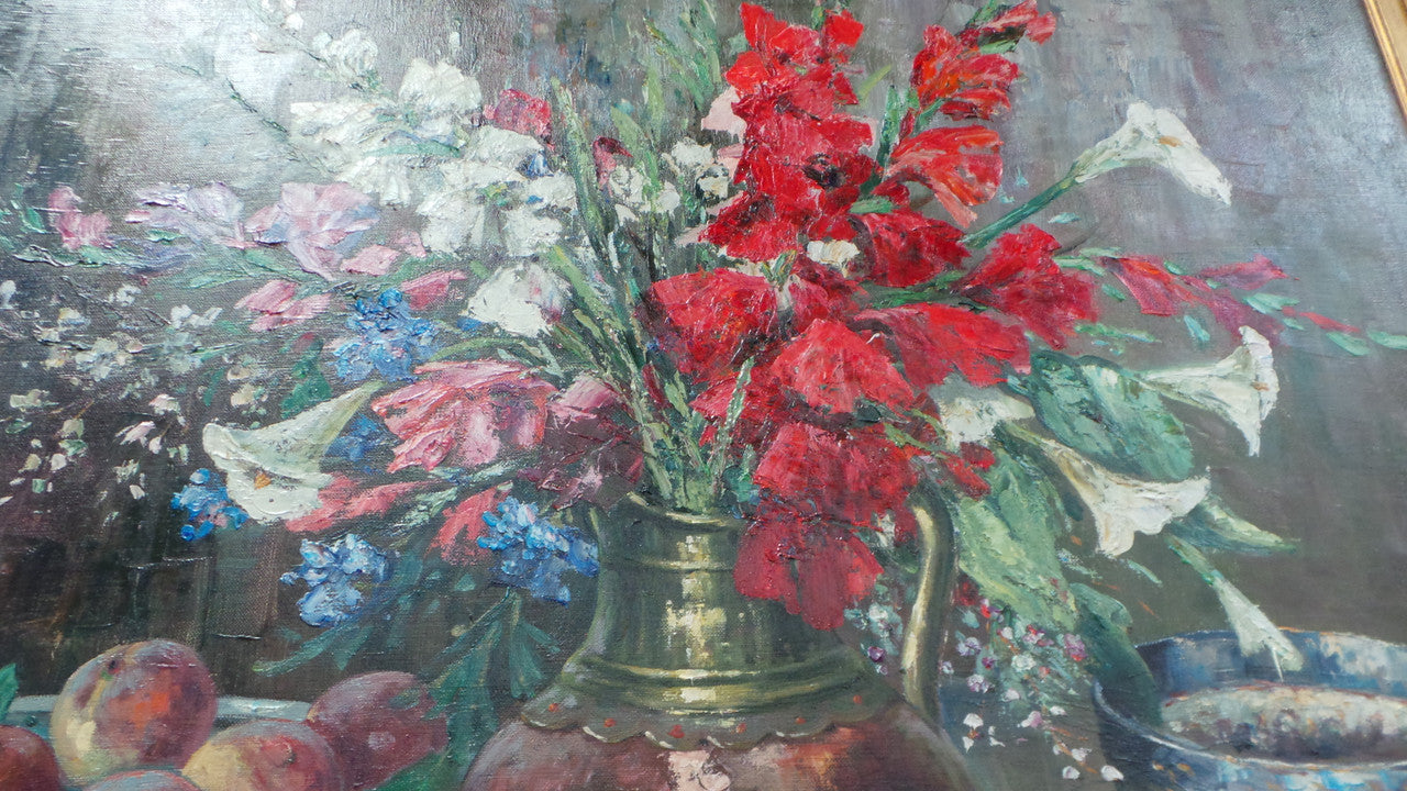 Absolutely Beautiful Framed Floral Oil On Canvas | Antique & Vintage | Moonee Ponds Antiques | Australia Wide Delivery