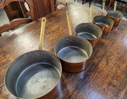 Set of Five French Vintage Copper & Brass Pots | Antique & Vintage | Moonee Ponds Antiques | Australia Wide Delivery