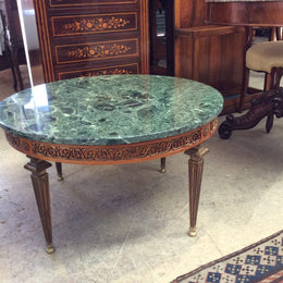 French Green Marble Coffee Table