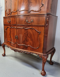 Chippendale Style Flame Mahogany Four Door Drinks Cabinet | Antique & Vintage | Moonee Ponds Antiques | Australia Wide Delivery