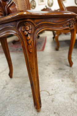 Pair French Louis XV Style Walnut and Cane Fauteuils | Antique & Vintage | Moonee Ponds Antiques | Australia Wide Delivery