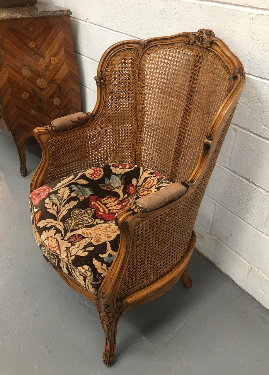 Antique French Cane Armchair