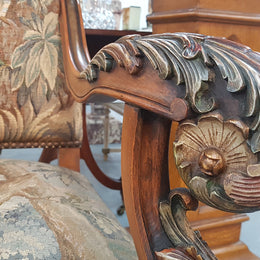 A sensational French walnut carved chair