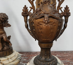 French Three Piece Clock Set Of Women And Cupid | Antique & Vintage | Moonee Ponds Antiques | Australia Wide Delivery