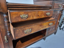 Walnut Sideboard Base Cupboards & Four Drawers | Antique & Vintage | Moonee Ponds Antiques | Australia Wide Delivery