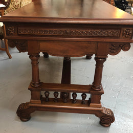 19th Century French Walnut Henry II Style Desk