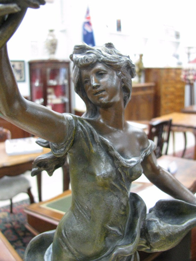 Gorgeous French Spelter Lamp