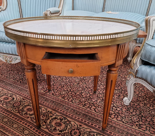 Louis XVI Style Mahogany Marble Top Bouillotte Table
