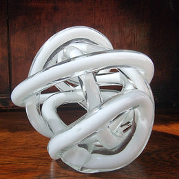 Italian Murano twisted glass circular knot sculpture. In good original condition with no damage.