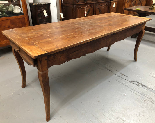Early 19th Century French Farmhouse Table With Drawer & Pull Out Bread Board