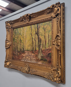 French Signed Oil On Canvas Painting Of Trees | Antique & Vintage | Moonee Ponds Antiques | Australia Wide Delivery