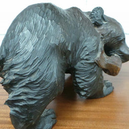 Japanese Hardwood Bear Statue