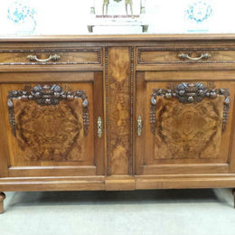 French Burr Walnut Buffet