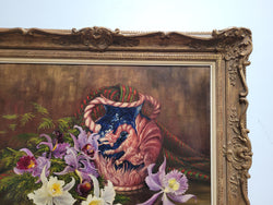 Stunning Oil On Canvas Still Life Flower & Vase Painting | Antique & Vintage | Moonee Ponds Antiques | Australia Wide Delivery