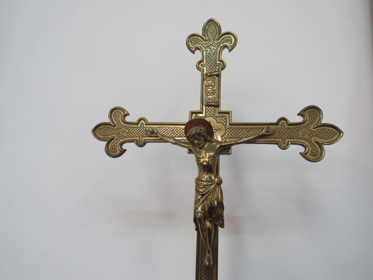 Antique French Brass Crucifix